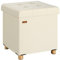Casaria® Hocker mit Stauraum Samt Beige Faltbar inkl. Füßen 38x38cm 300kg Belastbarkeit Wohnzimmer Schlafzimmer Flur Sitzhocker Fußhocker Polsterhocker