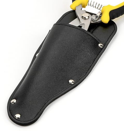 Linkidea Gartenscheren-Beutel, PU-Leder, Schutzhülle für Gartenschere, Gartenschere, Holster zum Aufhängen, Gartenschere, Gartenschere, Schere (schwarz)
