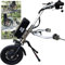 Rollstuhl-Zuggerät, 500 W, elektrischer Handbike-Rollstuhlaufsatz, Rollstuhlzieher, mit Frontlicht + Lautsprecher, 3 Geschwindigkeiten/Reichweite: 65 km, 17 Ah-Akku, Ein Sportrad-Zuggerät