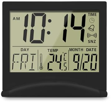 Ziyan Faltbare Digital Wecker LCD Elektronische Reise Mini Uhr mit Temperatur Kalender Display Schreibtisch Uhr Schlafzimmer Tischuhr