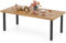 COSTWAY Table de Jardin 200 CM pour 8 Personnes, Table Exterieur en Bois d’Acacia avec Trou de Parasol Dia.5 CM Design Latte Pieds en Métal, Rectangulaire pour Jardin Terrasse