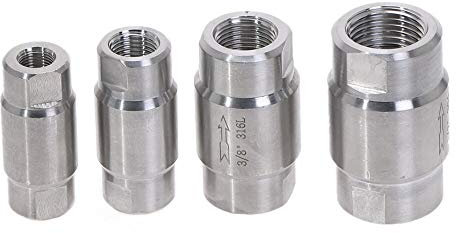 VDOQTLJT 304 Edelstahl Hochdruck-Rückschlagventile Gas Wasser Einwegventil DN6 DN8 DN10(1/8 Inch)