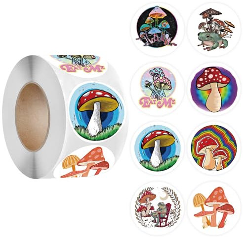 500 adesivi autoadesivi – 25 mm vintage regalo sticker, etichetta per pacchetto, etichette per sigilli, buste per scrapbooking, decorazioni per feste, fai da te e confezioni regalo (A)