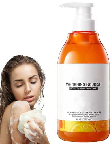 Gel douche à la vitamine C, citron et niacinamide, gel douche nourrissant et revitalisant à la vitamine C, nettoyant en profondeur et nourrissant, unifie le teint, convient à tous les types de peau