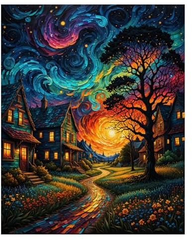 CONHUIDF Malen Nach Zahlen Erwachsene Paint By Numbers Adult DIY Berg Handgemalt Ölgemälde Kit Kreativ Set Für Erwachsene Cheerful Painting