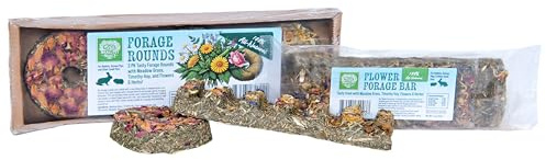 Forage Duo Treat Pack by Small Pet Select – Meadow Grass & Timothy Hay-Based Treats with Herbs & Flowers | Daily Enrichment for Rabbits, Guinea Pigs & Small Pets