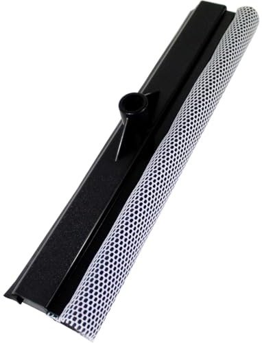 Neustanlo Fensterwischer Aufsatz 2-in-1 | mit Schwamm, Netzüberzug & Abziehlippe | ca. 37 cm breit | ideal für Fenster, Rollläden, Wintergarten & Dachfenster | kompatibel mit Neustanlo Teleskopstangen