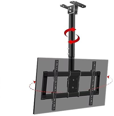 Adjustable Ceiling TV Mount Bracket, LCD TV 360 Degree Rotating Frame Stand, Fits 37-85inch TVs, Max VESA 600x400mm, with Loading 176 Lbs