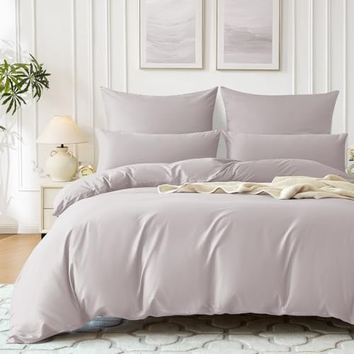SOULFUL Housse de Couette 220x240 Satin de Coton - Vieux Rose | Soyeux et Respirant, 100% Coton à Longues Fibres, Certifié Oeko-TEX, Parure de Lit 220x240cm avec 2 Taies d'oreiller 65x65 cm