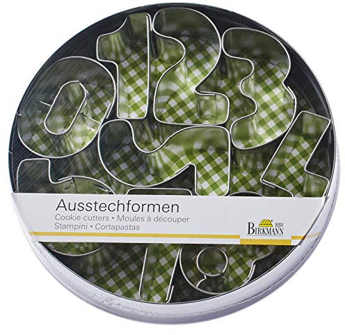RBV Birkmann, 170056, Ausstechformen-Set Zahlen 0-9, Weißblech, 10-teilig