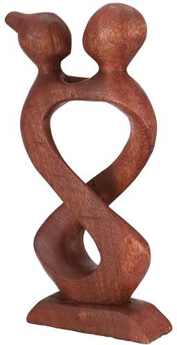 GURU SHOP Holzfigur, Statue, Deko Objekt Feng Shui 20 cm - Tänzer/Dunkelbraun, Dekoobjekte