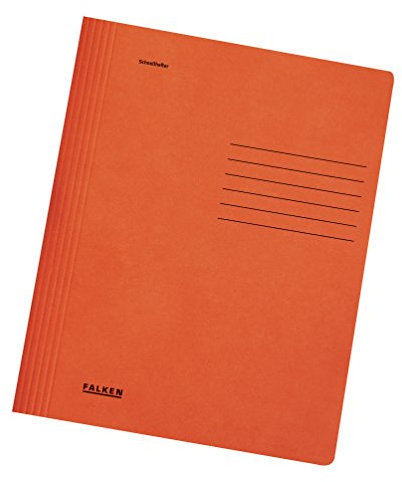 Original Falken Schnellhefter Intensivfarben. Made in Germany. Hefter aus Recycling-Karton für DIN A4 kaufmännische und Behördenheftung orange Blauer Engel ideal für Büro und Schule