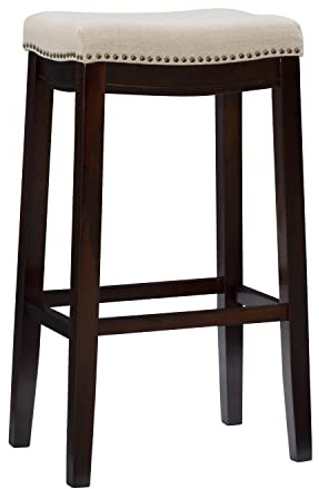 Linon Harper Stool Fabric Top