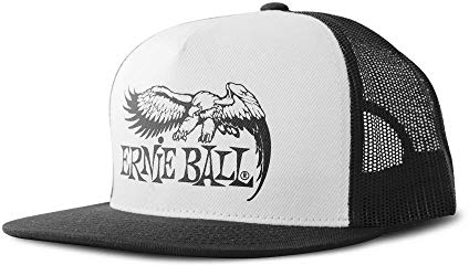 Ernie Ball Black with White Front and Black Eagle Logo Hat