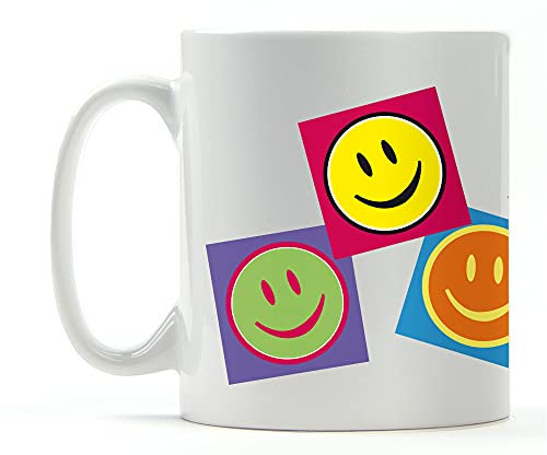 1art1 Emoticons Emoji, Smilies, Warhol Style Pop Art Foto-Tasse Kaffeetasse 9x8 cm