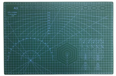 Garden Mile A1,A2,A3,A4 Vert auto-guérison anti-dérapant Tapis de découpe avec lignes de grille pour précision couper artisanat - Vert, A3