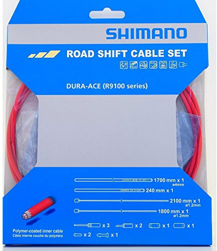 Shimano Dura-Ace R9100 Ot-Sp41 Polymer-Coated Derailleur Cable Set Red, One Size