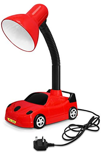 Racing Car Desk Lamp Flexible Red and Black with LED Golf Ball Bulb 4w