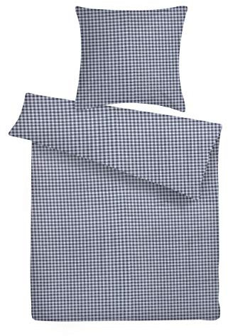 Carpe Sonno Mako Perkal Bettwäsche 155 x 220 cm Grau kariert - Sommerbettwäsche aus 100% Baumwolle robuster Qualitäts Reißverschluss - Bettgarnitur Set 2 teilig mit 1 Kopfkissen Bezug dunkelgrau