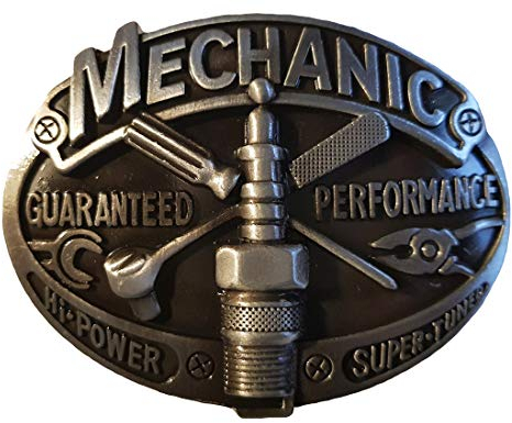 Shirtmatic Mechanic Mechaniker Buckle Gürtelschnallen Auto V8 Werkstatt Hot Rod Rockabilly (Performance metall)