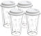 GRÄWE 4er Set Thermogläser, Thermobecher, Trinkglas aus Borosilikat, Doppelwandiger Becher, 300 ml, spülmaschinengeeignet, für Heiß und Kalt, mit To-Go-Deckel, weiß