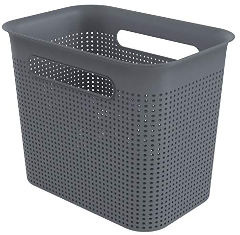 Rotho Brisen schmale Aufbewahrungsbox 7l mit 2 Griffen, Kunststoff (PP) BPA-frei, anthrazit, 7l (26.2 x 18.0 x 21.1 cm), Nicht zutreffend