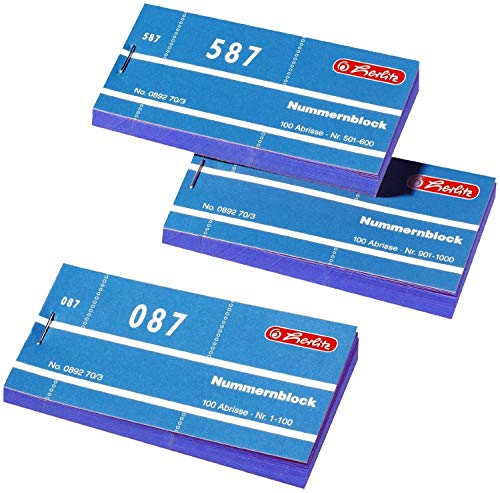 Herlitz Nummernblöcke 1-1000 Nummer 1-1000 10x100 Abrisse (blau)