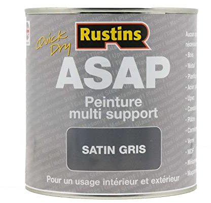 Rustins ASAP Quick Dry Multi Media Paint Indoor Outdoor Grey 1L