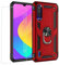Joytag compatibles para Funda Xiaomi Mi 9 Lite，Carcasa +Cristal Templado Silicona TPU 360 Grados Anillo Giratorio magnético Soporte Caja del teléfono del Coche-Rojo