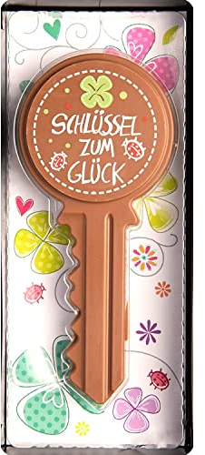 Confiserie Webler Geschenkpackung Schlüssel zum Glück | Schokoladen-Geschenk Glücksbringer | 50g