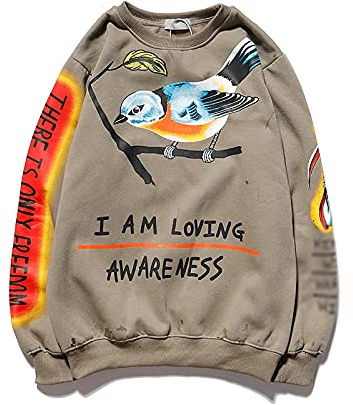 G&F Kanye Pullover Hoodies Sweatshirt zum Unisex Lange Ärmel Hip-Hop-Fans Strassenmode Beiläufig Tops (Color : D, Size : L)
