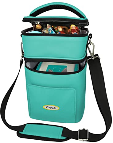 Punalu kompakte Tasche für die Toniebox und Zubehör mit Soundklappe, Platz für ca. 20 Tonies Hörfiguren (türkis)