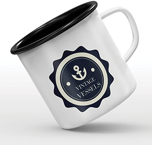 Mygoodprice MUG tasse émaillée au motif Vintage Vessels