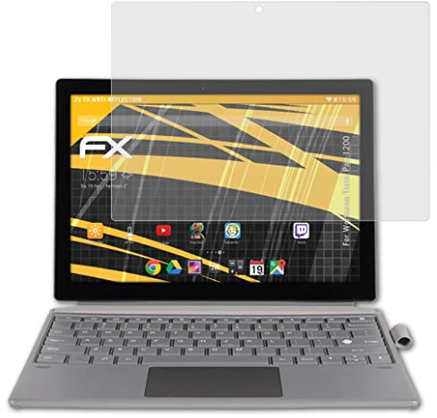 atFoliX Panzerfolie kompatibel mit Wortmann Terra Pad 1200 Schutzfolie, entspiegelnde und stoßdämpfende FX Folie (2X)