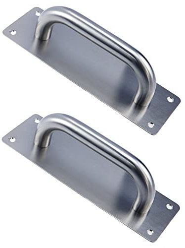 WDONAY 2 Stück Edelstahl Push-Pull Plate Handle Thickened Door Handle Square Door Handle Hole Distance 180mm, 45mm/7.09, 4.5 cm Silber (Inklusive Schrauben)