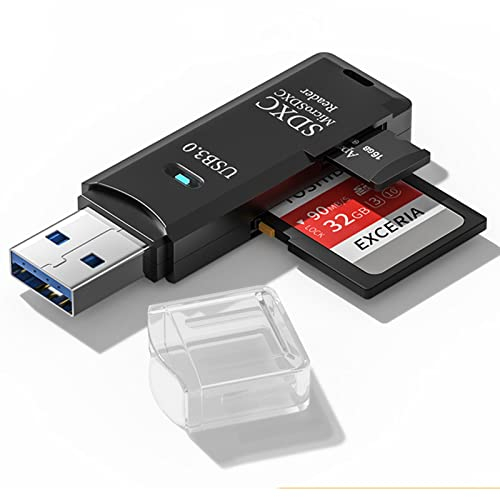 Lecteur de carte micro SD USB 3.0, lecteur de carte SD 5 Gbit/s 2 en 1 vers adaptateur USB, lecteur de carte mémoire Wansurs pour cartes SDXC, SDHC, MMC, RS-MMC, Micro SDXC, Micro SD, Micro SDHC et