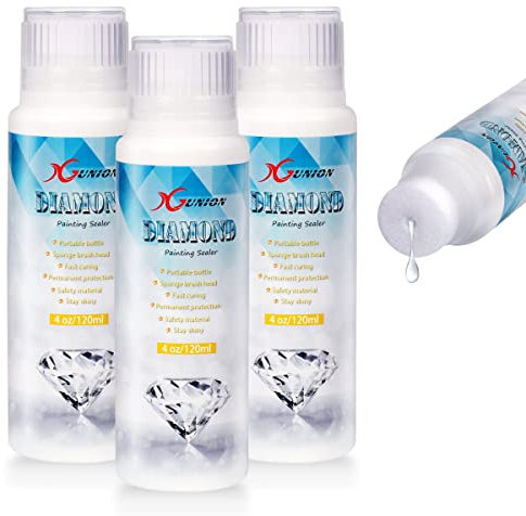 Diamond Painting Sealer 3-Pack 360ML 5D Diamond Painting Glue Sealer Diamond Art Glue Sealer Permanent Hold & Shine Effect Diamond Painting Accessories Kits for Diamond Painting and Puzzle Glue (12OZ)