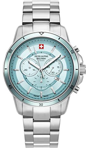 swiss alpine military Herren Uhr Chronograph Analog Quarz 7089.9131SAM Edelstahl