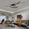 WJYCYN dimmbare LED-Deckenleuchte Moderne Schwarz Deckenlampe Wohnzimmerleuchte Decke Lampe mit Fernbedienung Deckenbeleuchtung für Wohnzimmer Küche Arbeitszimmer Büro Lichter Kronleuchter L80cm 54W