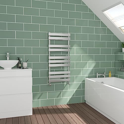 Warmehaus Flat Panel Chrome Towel Radiator Bathroom Heated Towel Rail 1000x450mm