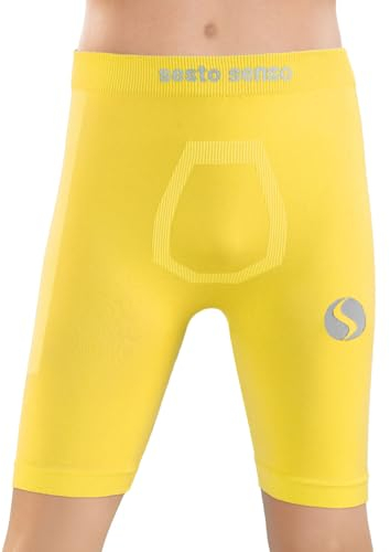 sesto senso Unterziehhose Kinder Jungen Radlerhose Radhose Kurz Unter Shorts Sport Eng 2XS/XS Gelb Yellow
