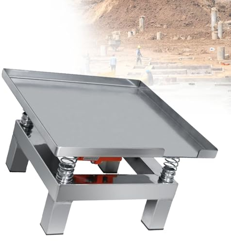 vanenferse Kleiner Betonrüttler, 3000-3600 U/min Beton-Zement-Flachplatten-Rüttelmaschine, Vibrationsprüfblock Splattform, Mini-Vibrationstisch Aus Edelstahl 35 * 35/50 * 50CM