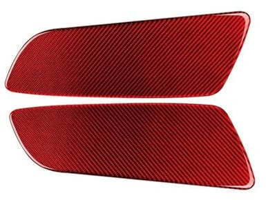 RONGCH Innentürgriffe Carbon Look Auto Vorne Hinten Tür Panel Abdeckung Aufkleber Innenausstattung Auto Zubehör Für Mus&tang GT 2015-2020(Farbe:Rot,Größe:Rear)