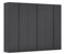 Rauch Möbel Monostar, Drehtürenschrank, Kleiderschrank, Garderobe, Schrank mit Stauraum, 6-türig, inkl. Schubkasteneinsatz und Wäscheeinteilung, Farbe Grau metallic, Schwarz, 271x210x54cm