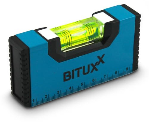 Bituxx Wasserwaage magnetisch Magnetwasserwaage Wasserwage Richtwaage Messwaage Bauwaage 3 Libellen Aluminium Miniwasserwaage klein 10cm