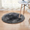 YUGWNN Dunkelgrau Flokati Teppich Waschbar Bettvorleger Fell,Kunstfell Stuhlauflage Dekofell,Runder Durchmesser 60cm/23,6in