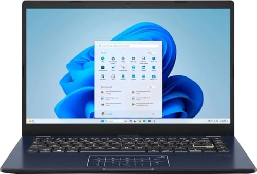 NewestASUS 2024 Business & Student School Laptop 14 Zoll FHD Display_Intel_Celeron N4500 4GB RAM 64GB eMMC_Intel_Iris Xe Grafik Webcam Wi-Fi 6E Blue.tooth Type-C Windows 11 Home in S Mode Star Black