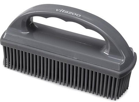 Vitazoo Tierhaarentferner Bürste Dunkelgrau - Mühelose Hundehaar- und Fellentfernung - Fusselbürste - Für Kleidung, Auto, Teppich, Polster - Hundebürste - Kleiderbürste