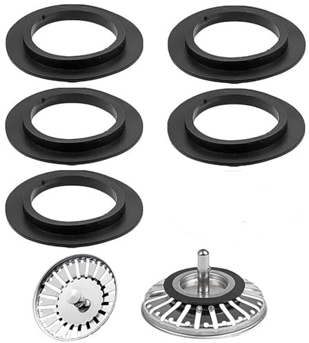 Joints de Bouchon d'Évier,5 PCS Joint d'Évier en Caoutchouc Joint Bonde Evier Joints à Lèvres Universels Joint en Élastomère pour Paniers Filtrants Vidange Bouchon de Vanne et Tamis lavabo Soupape