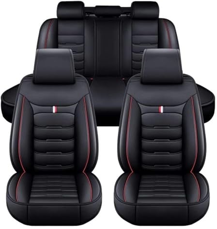 NISMIA Auto Sitzbezüge für Toyota Corolla Cross Hybrid 2023 2024, Leder Autositzbezüge Sets, 5 Sitzer Schonbezüge Sitzschoner Vorne Hinten Wasserdicht Sitzauflage Accessories(C(Black Red))